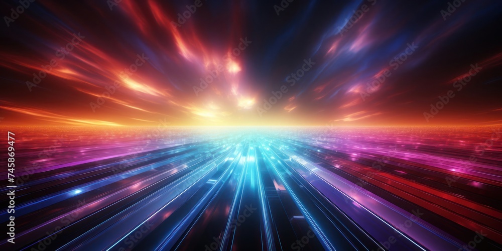 Poster colorful abstract background with lines and stars generative ai