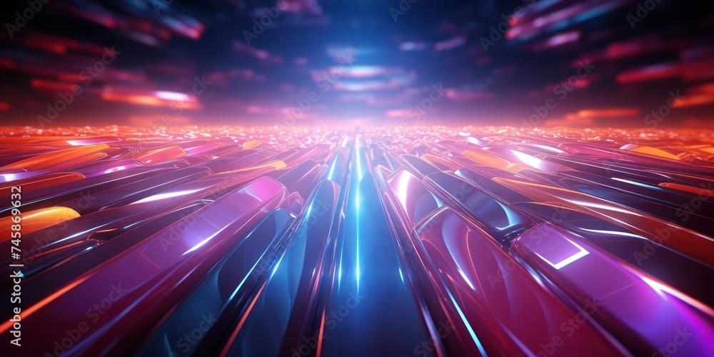 Poster colorful abstract background with lines and lights generative ai
