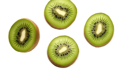 Kiwi Berry Isolated on Transparent Background for Healthy Diet Nutrition Concept - Top View Flat Lay 3D Rendering