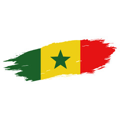 Senegal Flag Grunge Style.