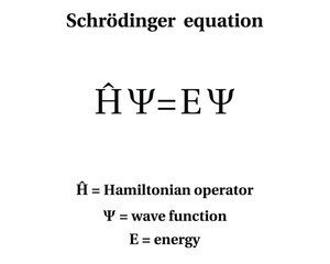 Schrodinger Equation Formula on the white background. Education.  Science. Vector illustration.