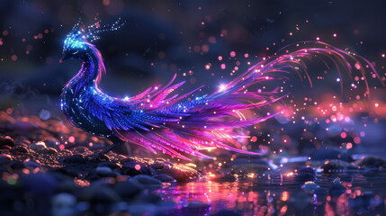 Magical fairy-tale phoenix bird