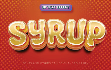 Syrup golden 3d editable text effect style