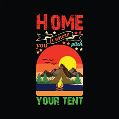 Camping typography t shirt design