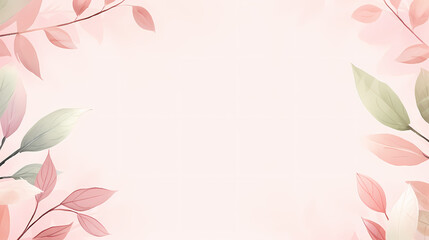 Naklejka premium Green leaves watercolor copy space, green leaves with space for text