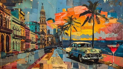 Cuban Harmony: Culture and Landscapes Collage

