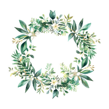 aquarelle simplistic floral frame for wedding or invitation © 1emonkey