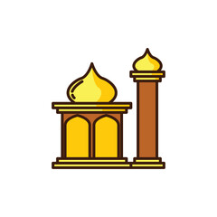 set of icons of mosque