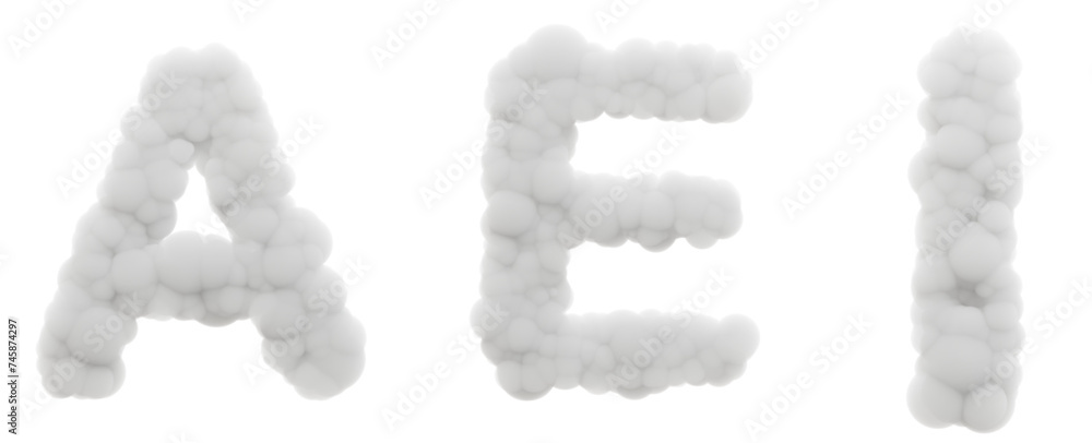 Fototapete foundational vowels: groups a, e, i form the building blocks of language. imagine these 3d letters r