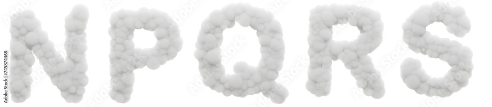 Fototapete structured shapes: group consonants (n, p, q, r, s) bring sense of structure and form to the fluffy 