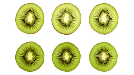 Kiwi Slices Top View Isolated on Transparent Background 3D Digital Art