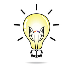 Vector light bulb. Concept of innovation in education.