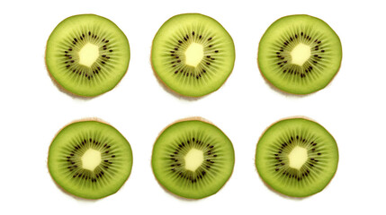 Kiwi Slices Top View Isolated on Transparent Background 3D Digital Art