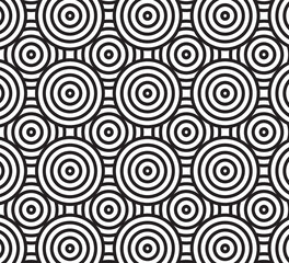 Geometric Seamless Pattern With Bold Striped Circles. Stylish Modern Geometric Texture.