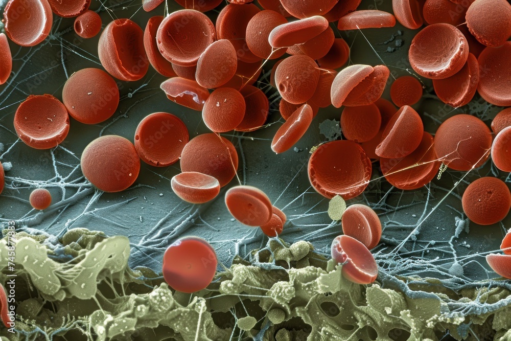 Poster microscopic image of chalk particles showing texture and porosity high resolution