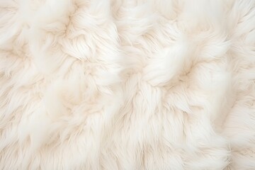Natural animal white fur background, bunny design template, copy space top view, white wool seamless texture light sheep fluffy background