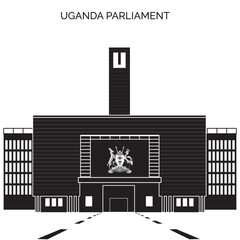 Commend Uganda's independence with our editable vector skyline featuring the Parliament building. Perfect for print or digital projects, celebrate national pride with customizable skyline silhouettes