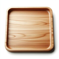 wooden tray isolated on a white background