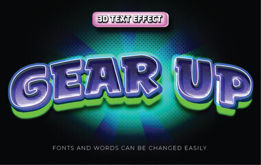 Obraz premium Gear up 3d editable text effect style