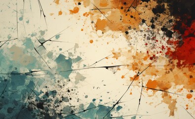 Abstract Painting With Paint Splatters Generative AI