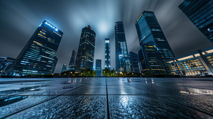 Cityscape at night in shanghai, china.
