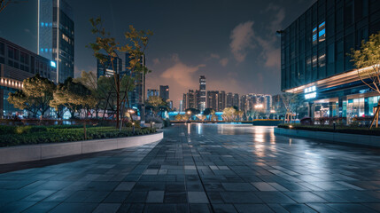 Cityscape at night in shanghai, china.