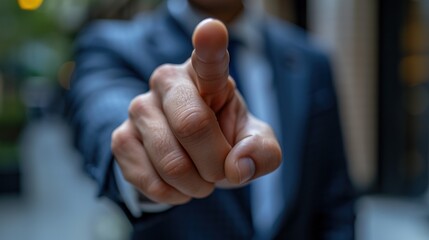 Confident Gesture: A Professional's Assertive Hand in Focus