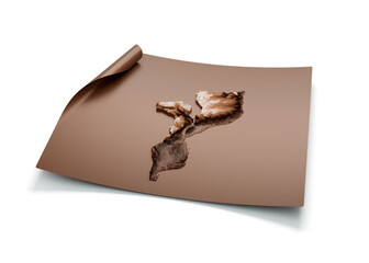 Map Of Mozambique Old Style Brown On Unrolled Map Paper Sheet On White Background 3d Illustration