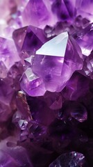 Close up texture of purple amethyst.