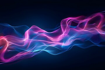 Flowing Pink and Blue Light Wave Abstract Ai generated
