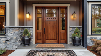 Solid wood doors home front entrance.