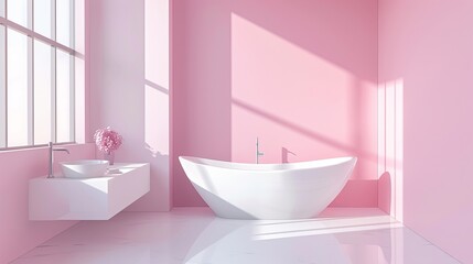 Fototapeta na wymiar Beauty of simplicity in a women's room interior in pastel colors, clean lines and minimalist decor create a calming and clutter-free environment perfect for unwinding and recharging after a busy day