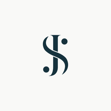 unique letter SJ or JS initial logo concept vector icon