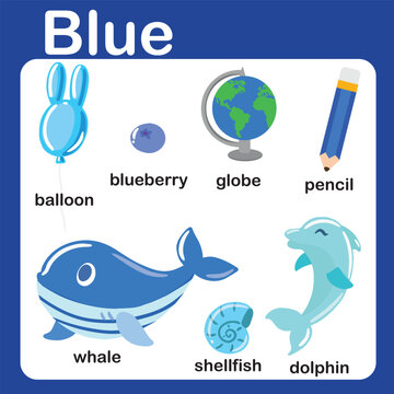 color objects and vocabulary words in English 