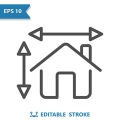 Architecture Icon. House, Home, Arrows, Plan, Blueprint