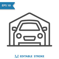 Garage Icon. Car, Vehicle, Auto Repair Shop, Car Park, Parking
