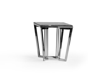 coffee table isolated white background . metal leg