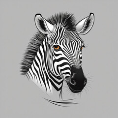 flat logo of big animal "Zebra" , head