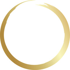 Gold circle drawn with a brush. Elements for design