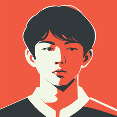 portrait of a middle school student, vector illustration flat 2