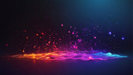 Fototapeta premium Glowing particles on gradient background. Generative AI.