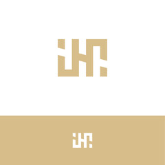 Fototapeta na wymiar ambigram letter IHC with simple line logo concept vector icon