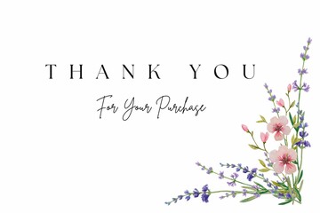 THANK YOU FOR YOUR PURCHASE CARD AND WALLPAPER - obrazy, fototapety, plakaty