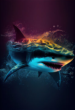 Shark print. AI render