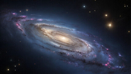 Fototapeta premium Illustration of galaxy with stars and space dust in the universe. Generative AI.
