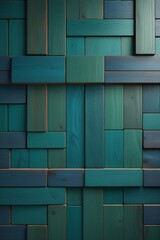 Dark teal wooden bricks wall, vertical composition