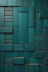 Dark teal wooden bricks wall, vertical composition