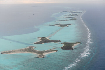 Overview at Ari atolls in the Maldives