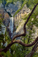 Boka, waterfall in the western part of Slovenia, near the Soča River