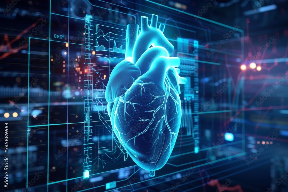 Poster artificial intelligence analyzing a cardiovascular scan